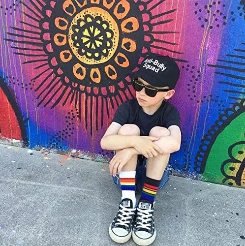Vista 6 de Xiyadun Calcetines deportivos unisex de algodón para niños pequeños y niños pequeños (0-7 años), Arcoiris (Rainbow)