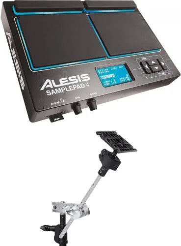 Vista 12 de Alesis Sample Pad Pro + Montaje de módulo - Instrumento de percusión y activación de muestras con almohadillas de goma de doble zona y placa