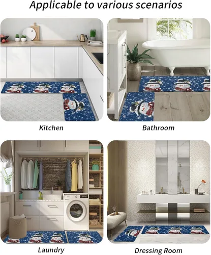 Vista 6 de Tapete de baño de Navidad para bañera, antideslizante, de secado rápido y absorbente, tierra de diatomeas, fregadero de cocina, lavable, tapete