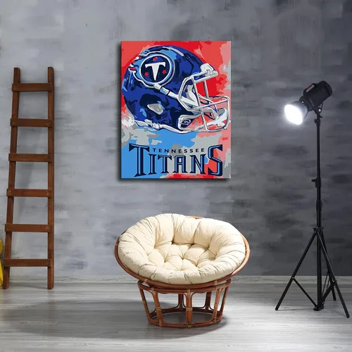 Vista 4 de Póster de fútbol americano de Tennessee City Titans, diseño deportivo, lienzo para pared, diseño impreso, obra de arte para decoración del hogar