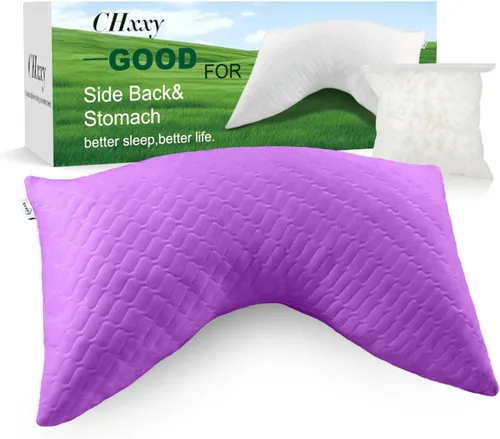 Vista 9 de CHxxy Almohada para dormir de lado para el alivio del cuello y los hombros, diseño ergonómico, almohada de firmeza media, almohadas de tamaño queen