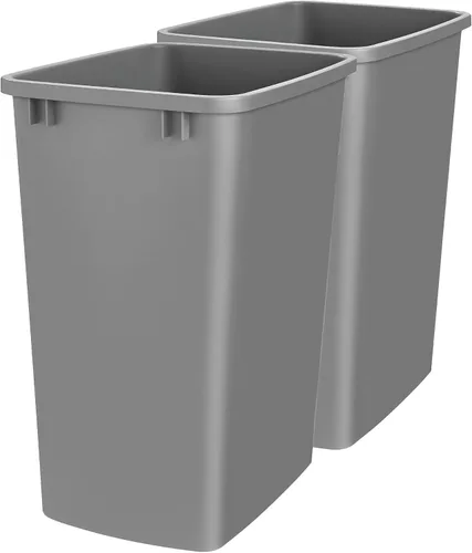 Vista 8 de Rev-A-Shelf Basurero de 33 L, Plateado Plata