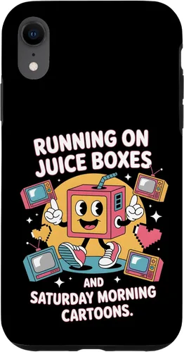 Vista 24 de Cajas de jugo y dibujos animados - Funda retro nostalgia para niños de los 90 para iPhone 16