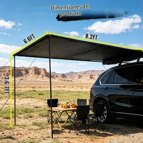 Vista 7 de WildFinder Toldo retráctil para automóvil de 8.2 x 6.6 pies, parasol impermeable para SUV