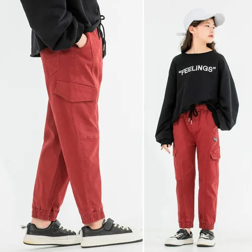 Vista 5 de MINI PANDA Pantalones para niñas, elásticos, holgados, tallas 6-16, de moda