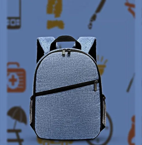 Vista 3 de Mochila para cámara Bolsa de cámara impermeable Estuche de cámara de gran capacidad para hombres mujeres (azul)