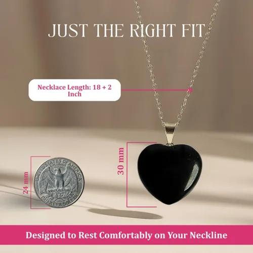 Vista 63 de Gempires Love - Collar con colgante de cristal de corazón para mujer, chapado en plata, cadena ajustable de 18 + 2 pulgadas