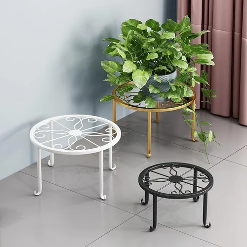 Vista 6 de Tosnail Paquete de 4 soportes de metal para plantas, estante de soporte para macetas, soportes para macetas, soporte para macetas de hierro