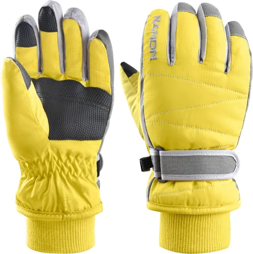 Vista 15 de Kids Ski Snow Gloves, Waterproof Winter Mittens for Boys Girls #01 azul
