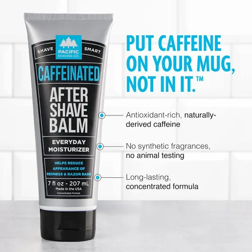 Vista 6 de Pacific Shaving Company Juego de crema de afeitar y después del afeitado con cafeína, kit de afeitado para hombres, crema de afeitado enriquecida
