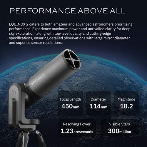Vista 3 de UNISTELLAR Paquete: Telescopio inteligente Equinox 2 + mochila