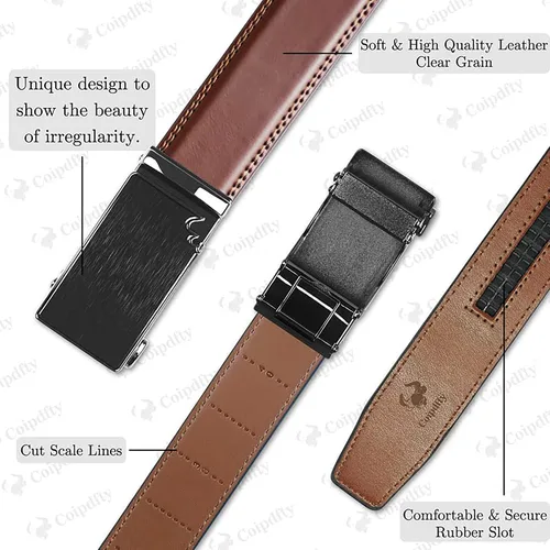 Vista 3 de Coipdfty Inclusive series Ratchet Belt for Men - Mens Belt Leather 1 38" for Casual Jeans