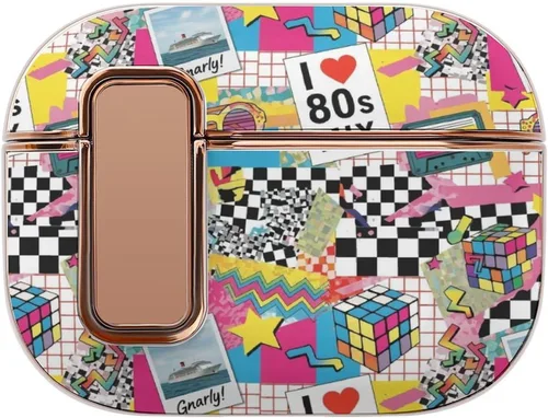 Vista 10 de Funda de plástico compatible con Airpods Pro 2, hongos de puntos rojos, piel protectora con bloqueo