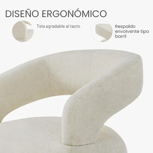 Vista 7 de KISLOT Juego de 1 sillas de comedor tapizadas con ruedas, color beige crema