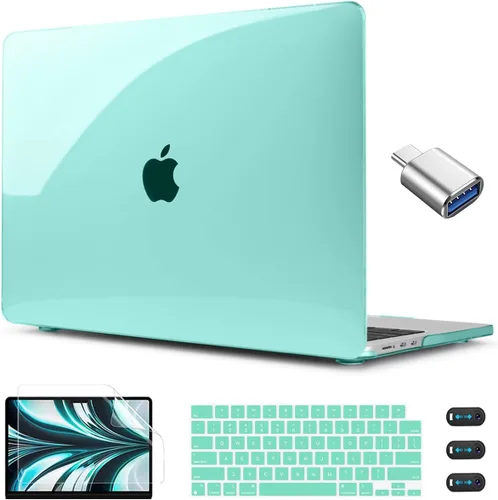 Vista 25 de CISSOOK para MacBook Air 13.6 M4 M3 M2 Funda 2025 2024 2022 Release, Carcasa Rígida de Plástico y Cubierta de Teclado y Adaptador USB para MacBook