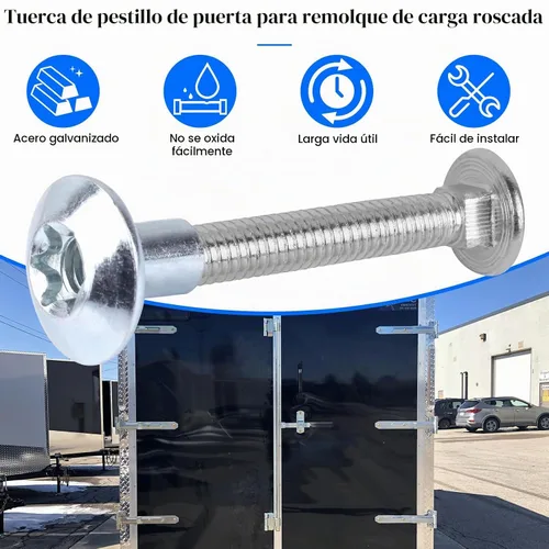 Vista 4 de Tuerca de cabeza abombada Torx de barril de 5/16" para pestillo de puerta de remolque de carga - Herrajes para puerta de remolque de carga
