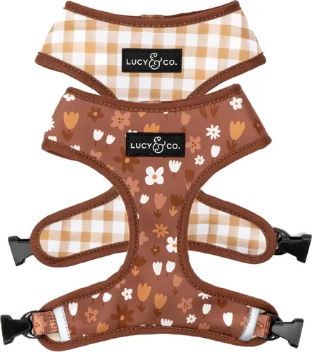 Vista 24 de Lucy & Co. Lindo arnés reversible para perros con cuello halter para caminar, el mejor diseño de arneses para mascotas XS a XL, chaleco acolchado