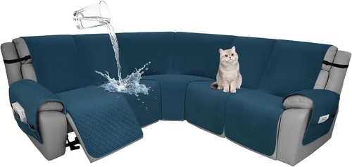 Vista 46 de Fundas de terciopelo 10% impermeables para sofá modular reclinable en forma de L, 1 pieza, fundas acolchadas para sofá reclinable esquinero, juego