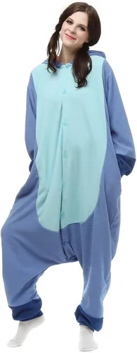 Vista 4 de URRCFIO Unisex Halloween Costume Sti-tch Onesie Adult Stich costume Onesie Animal Pajamas