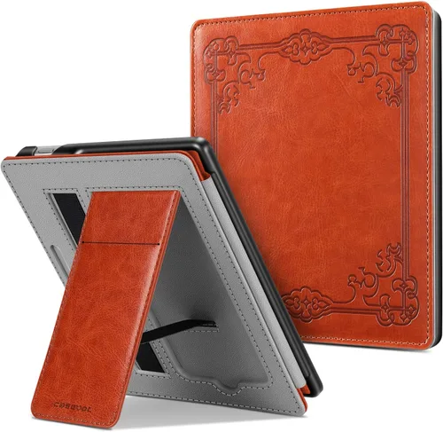 Vista 10 de Funda con soporte para Kindle Oasis de 7" 10ª/9ª generación 2019/2017, oro rosa Foldable Kickstand PU Leather Hard Back Shell Cover, Built-in Card
