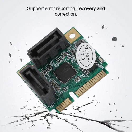 Vista 5 de Tarjeta controladora PCI Express a 3.0, adaptador Mini PCIe de 6 Gbps de alta velocidad con chip ASM1061 para expansión interna de disco duro