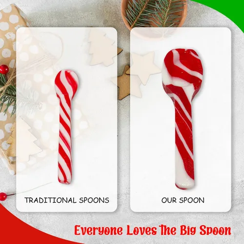 Vista 5 de Sprinkle Me This Cucharas de menta Paquete de 12 unidades Cucharas de caramelo temáticas navideñas Sabor tradicional de menta
