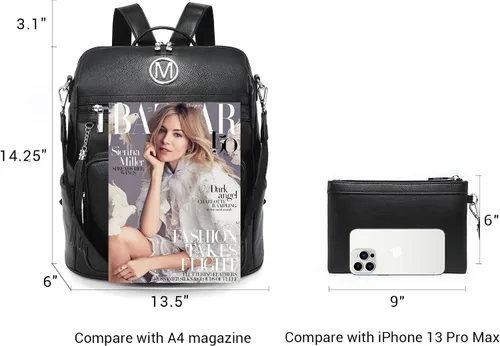 Vista 83 de MKP COLLECTION Mochila de moda para mujer, bolsa convertible grande para mujer, mochila de viaje, bolsa de hombro, juego de 2 piezas con borla, Beige