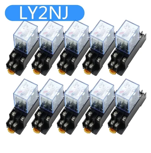 Vista 2 de XMKT 10set AC/DC 12V 24V 36V 48V 110V 220V Coil Power Relay LY2NJ with Socket(AC,12V)