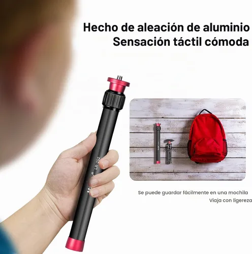 Vista 3 de Manbily Poste de extensión de cardán de aluminio trípode columna central barra de extensión 1/4 "rosca 2 sección tubo para DJI OSMO móvil 2 Zhiyun