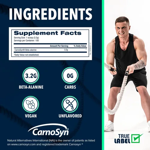 Vista 5 de NF Sports Beta-alanina – Aminoácido natural que promueve la reducción de la fatiga muscular y mejora el rendimiento - 100% satisfacción garantizada
