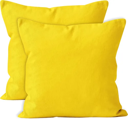 Vista 21 de Encasa XO Juego de 2 fundas de almohada de 12 x 12 pulgadas, color beige, sin rellenos, fundas de almohada de algodón para sala de estar, cama