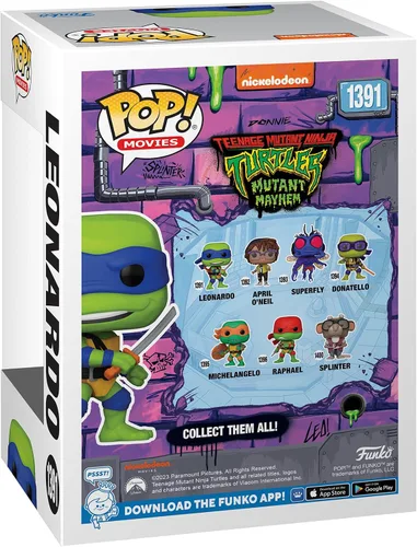 Vista 3 de Funko Pop! Movies: Teenage Mutant Ninja Turtles (TMNT) Leonardo - Figura de vinilo coleccionable - Idea de regalo - Producto oficial - para niños