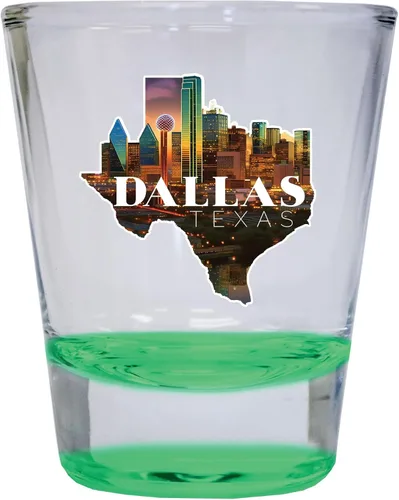 Vista 5 de Dallas Texas Design C Souvenir - Vaso de chupito redondo de 1.5 onzas, color azul