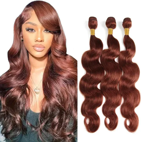 Vista 162 de Color 30 paquetes de cabello humano marrón onda del cuerpo paquetes 8 10 12 pulgadas brasileño virgen Remy extensiones de cabello humano doble trama