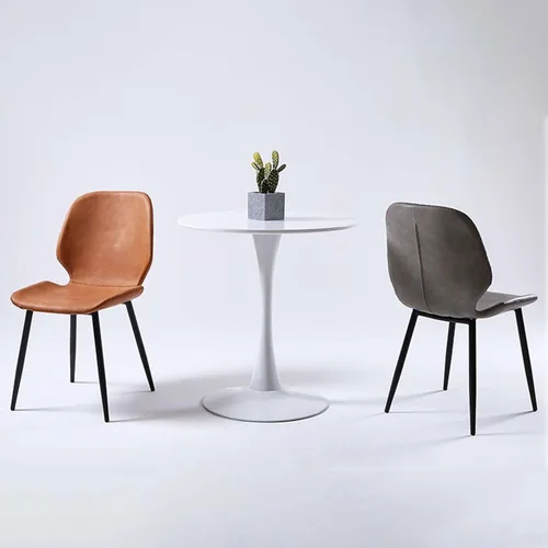 Vista 3 de Modern Luxury PU Leather Dining Chair,Armless Accent Office Chairs, Comfortable backrest Sturdy Dressing Stool,with Metal Frame,for Kitchen Living