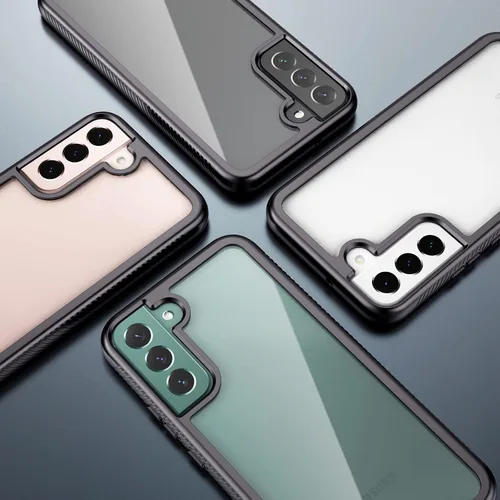 Vista 3 de IDweel Funda para Galaxy S22 Plus con protector de pantalla de vidrio templado, híbrida 2 en 1, a prueba de golpes, ajuste delgado, transparente
