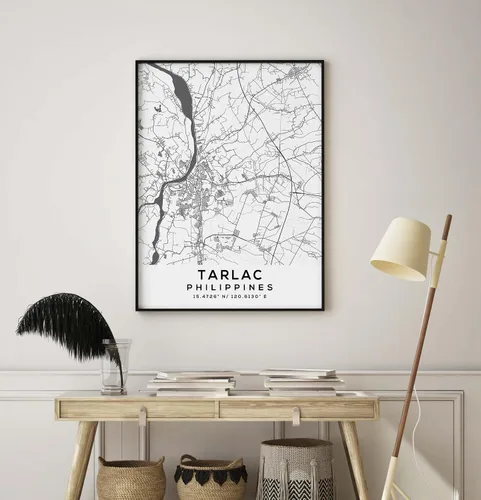 Vista 8 de Mapa de Tarlac, Filipinas, Light 2 (12x16)