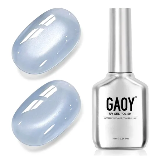 Vista 50 de GAOY Esmalte de uñas de gel Brown Cat Eye, 4629 azul ámbar, 0.5 fl oz Ámbar azul