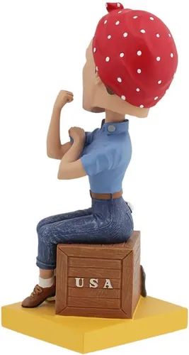 Vista 2 de Royal Bobbles Rosie The Riveter Bobblehead, figura realista de poliresina premium, número de serie único, detalles exquisitos