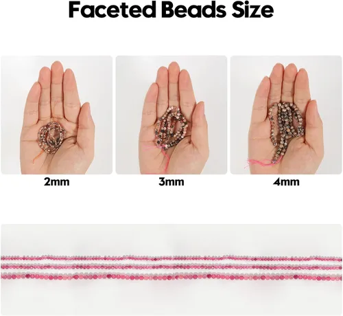 Vista 5 de 180 piezas 2mm Cuentas de piedras preciosas de turquesa africana natural facetada redonda suelta para hacer joyas