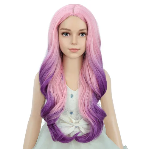 Vista 60 de PATTNIUM Peluca larga y ondulada rubia oscura para niños y niñas, peluca Rubio ceniza