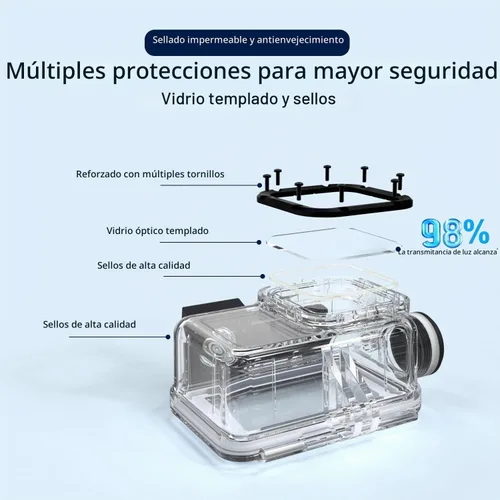 Vista 4 de Suptig Funda impermeable compatible con DJI Action 5 Pro / Action 5/4/3, para buceo, buceo, esnórquel, natación, hasta 164 pies (164.0 ft)