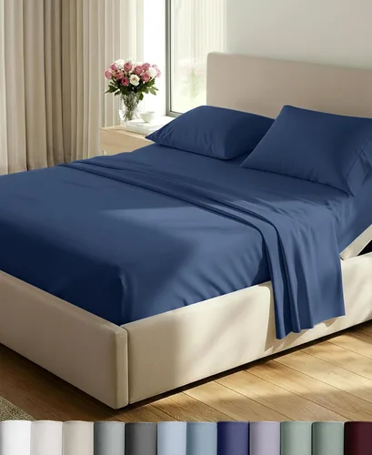 Vista 24 de California Design Den Juego de sábanas de lujo tamaño Queen, 800 hilos, 100% satén de algodón para cama tamaño Queen, juego de ropa de cama con Beige
