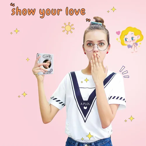Vista 7 de Carpeta de tarjetas fotográficas de 3 pulgadas, 40 bolsillos Kpop para tarjetas fotográficas, mini álbum de fotos portátil, bonita carpeta Kpop