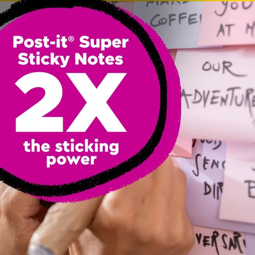 Vista 3 de Post-it - Notas superadhesivas de papel 100% reciclado, 3 x 3 pulgadas, 24 blocs, 70 hojas por bloc, pasteles Wanderlust, suministros de regreso a