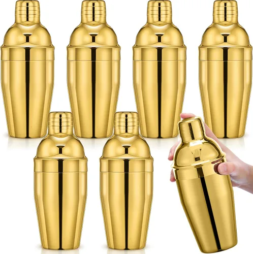 Vista 9 de Nitial Coctelera profesional de acero inoxidable, 6 unidades, mezclador de bebidas Martini, colador integrado para barman sin fugas, mezclador