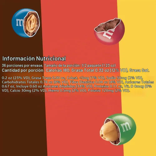 Vista 2 de M&M'S Paquete variado de dulces de chocolate con leche, chocolate con leche, dulces a granel envueltos individualmente, mantequilla de maní