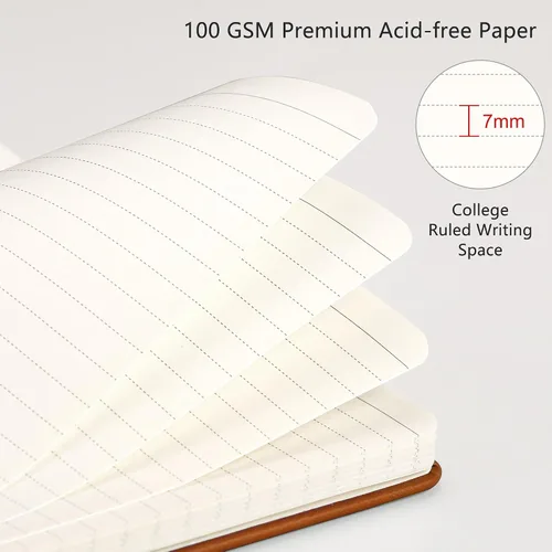 Vista 3 de RETTACY Cuaderno de bolsillo, paquete de 2, 160 páginas rayadas numeradas por paquete, tamaño pequeño A6 (3.5 x 5.5 pulgadas), para trabajo, diario