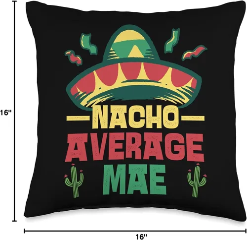 Vista 4 de Not Your Ordinary Name. Nacho Average Mae - Almohada (16 x 16 pulgadas), multicolor