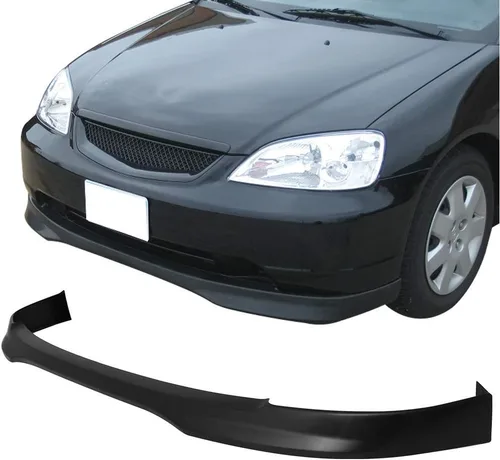 Vista 17 de FREEMOTOR802 Mugen Style Front Lip Compatible con Honda Civic Coupe Hatch 1992-1995 Alerón negro sin pintar, PP, parachoques delantero, divisor